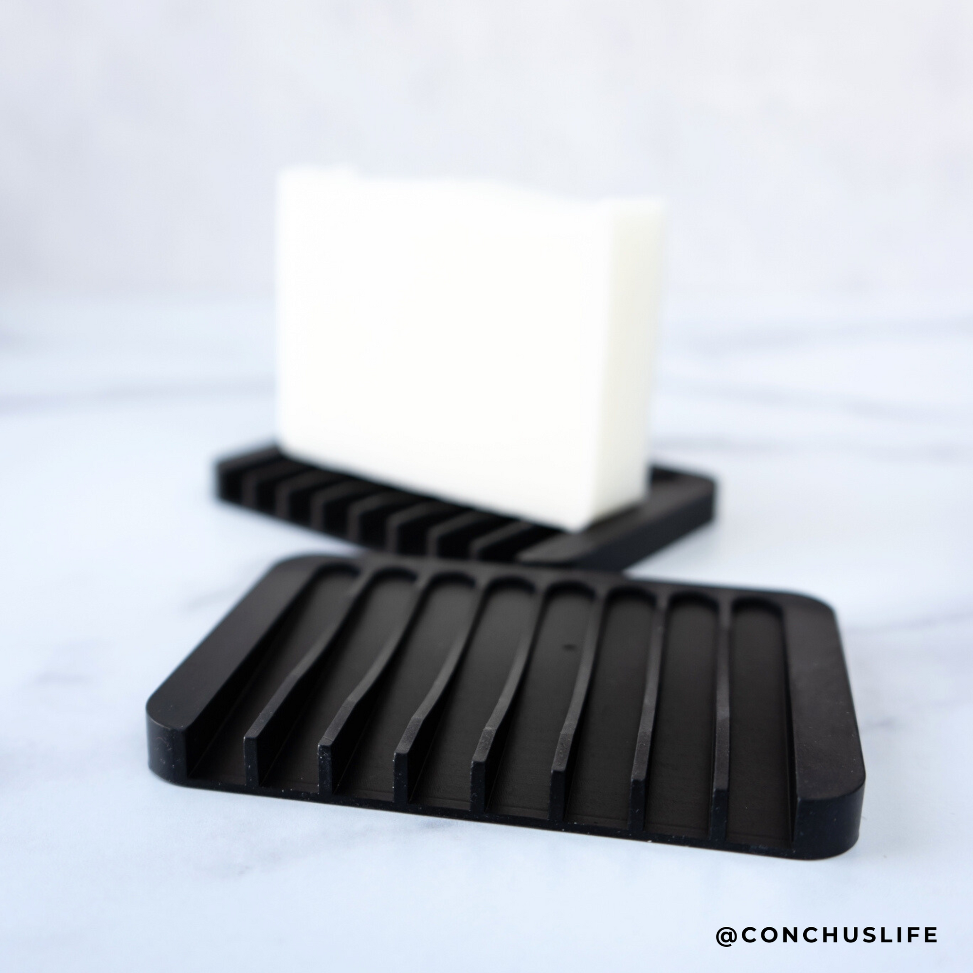 Waterfall Silicone Soap Dish - Black