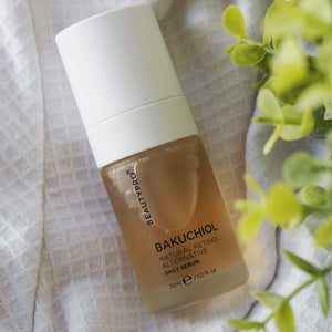 BEAUTYPRO Bakuchiol Daily Serum lifestyle shot — gentle natural retinol alternative for all skin types