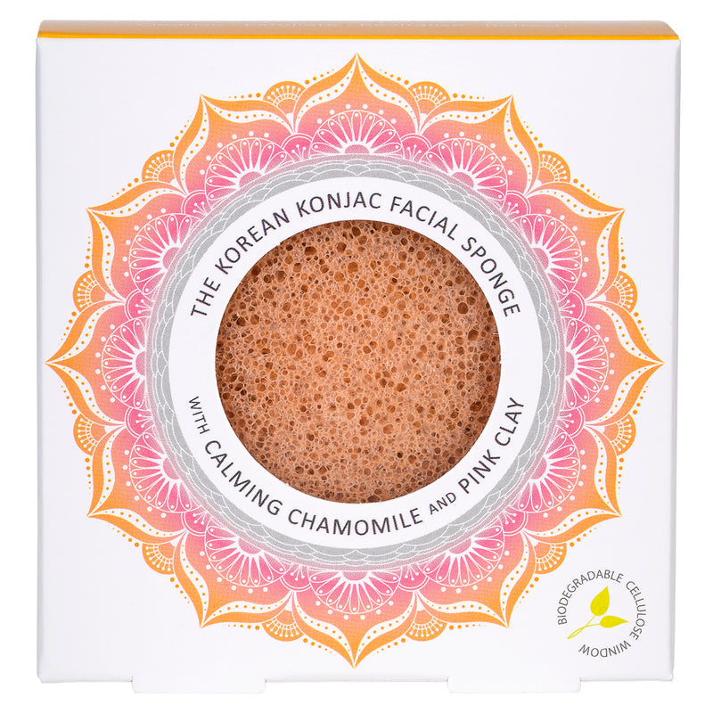 Konjac Premium Facial Sponge - Chamomile & Pink Clay